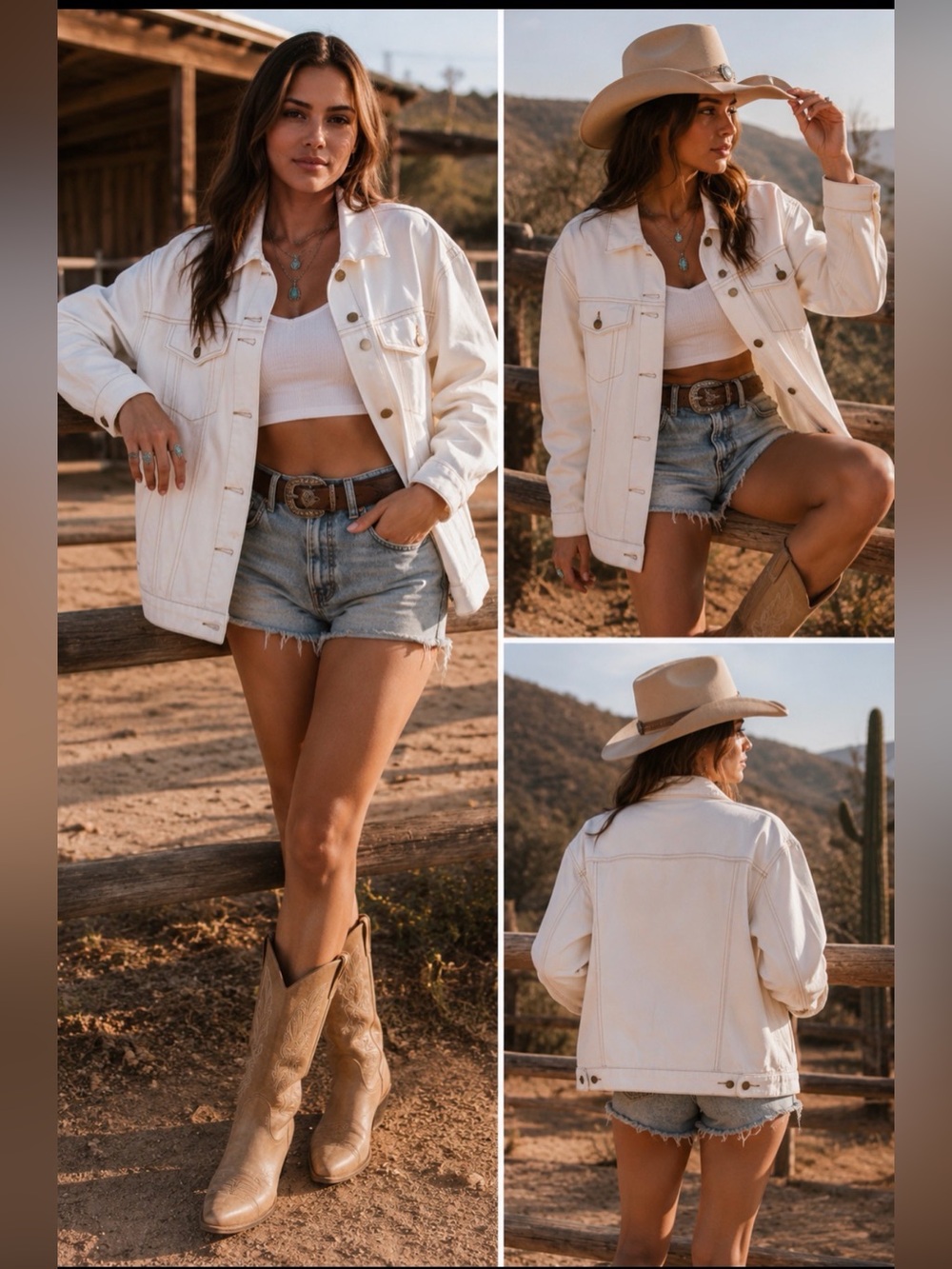 #144 Cleo Harper Lennon Jean jacket Chalk oversized XS
